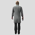 Game Movie Character Wearing Gas Mask With Bloody Lab Coat Holding Gun
