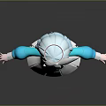 Cute 3D Anime Game Character with Light Blue Hair Halo and Rabbit Ear Sailor Uniform