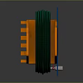 Green Cable Reel with Orange Plastic Bracket Blue Mounting Hardware and Red White Connector
