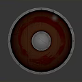 Viking Style Round Shield With Wooden Red Patterned Surface And Silver Metal Dome Rivets