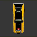 Yellow and Black Striped Classic Racing Car With Number 18 And Sponsor Logos