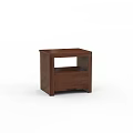 Brown Modern Wooden Bedside Table With Drawer And Open Shelf Storage