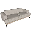 Fabric double sofa 3d model