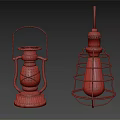 Vintage And Industrial Candle Lanterns With Metal Frame Glass Shade And Wire Cage Design