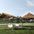 thatched pavilion landscape pavilion thatched house 3d model