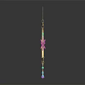 Golden Crescent Moon Clothing Accessory With Pink Star And Colorful Beads