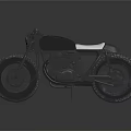 Custom Black Motorcycle With White Seat Large Retro Wheels And Sleek Design