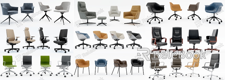 Modern office chair combination model