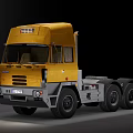 Heavy Duty Commercial Functional Vehicle Design With Yellow Tractor Cab And Wheels