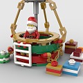 LEGO Toy Blocks Hot Air Balloon Santa Claus Christmas Gift Christmas 3d model