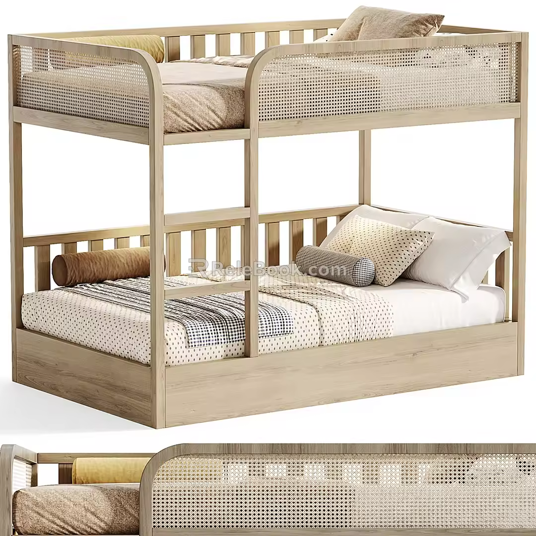 Children in and out of bed 3d model