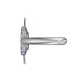Modern Stainless Steel Faucet With Double Handles And Curved Spout Design