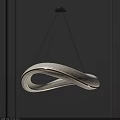 Elegant Modern White Curved Chandelier With Sleek Design And Soft Lighting