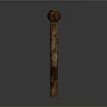 Old Rusty Scythe With Wooden Handle Vintage Agricultural Farm Equipment