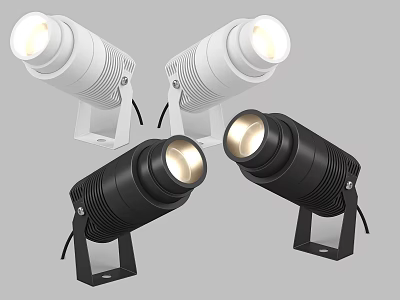 White and Black Modern Design Downlights Spotlights With Adjustable Brackets And Bright Light 3d model