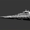 Futuristic Large Warship Model With Detailed Hull And Command Tower Design 3d model