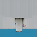 Industrial Factory Building Exterior With Metal Wall Number 10 And Warning Signs