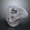 Gray 3D Mechanical Model Featuring Wheeled Structure And Detailed Engineering Components Design 3d model