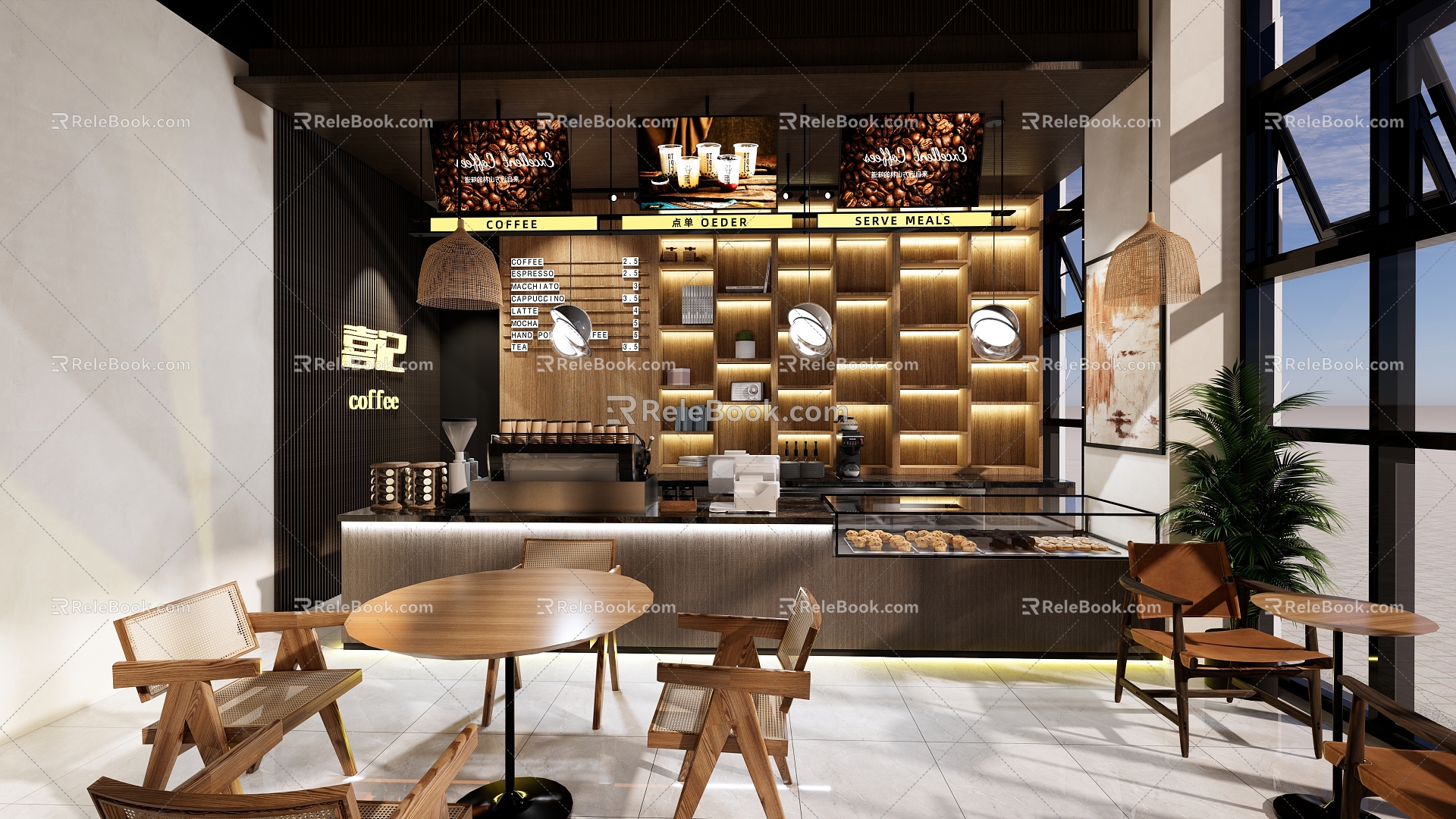 Modern Middle Style Coffee Shop Cashier 3d model