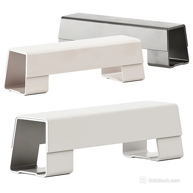 Sleek Public Chair With Modern Metal Frame And Durable Comfortable Seat For Public Areas 3d model 