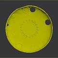 Wooden Stone Decorative Plate With Red White Gemstone Inlays Green Background And Gold Rim