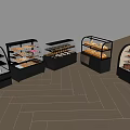 Glass Display Cases with Modern Design for Bakery Desserts and Pastries Showcase
