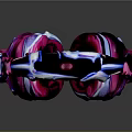 Vibrant Pink Blue Purple Headphones With Melting Dripping Glossy Surface Design
