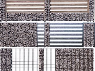 modern gabion landscape wall 3d model