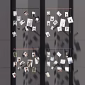 Artistic Photo Wall Decor With Various Hanging Photos In Different Sizes And Shadow Effects