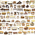Collection Of Various Traditional And Modern Wooden Houses With Different Roof Designs