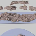 Natural Stone Materials Display On Round And Rectangular Boards With Various Samples