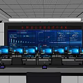 Command Center Monitoring Room Public Security War Room Dispatcher Console 3d model