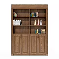Wooden Bookcase With Multiple Shelves Holding Books And Decorative Figurines For Home