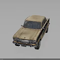 Rusty Vintage Classic Car With Old Exterior And Retro Design Details