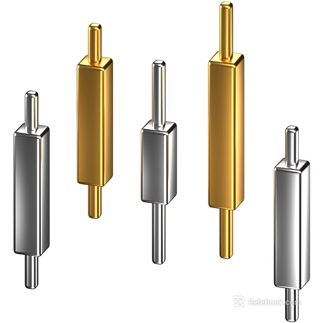 Silver And Gold Metal Ornament Decorative Set For Modern Home Decoration 3d model 