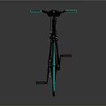 Modern Black Bicycle With Glowing Turquoise Wheels And Surface Reflection 3d model