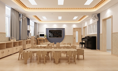 Modern Kindergarten Classroom 3d model