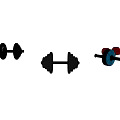 Sports Equipment Dumbbells In Three Different Styles For Gym Fitness Training