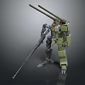 Green Intelligent Machine Mechanical Warrior With Dual Cannons And Long Rifle