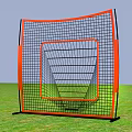Orange And Black Frame Football Training Goal Net For Soccer Shooting Practice On Green Grass