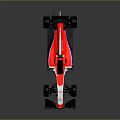 Formula One Racing Car White Red Blue Streamlined Body With Brand Logos