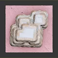 Delicate Stacked Flaky Cookies Arranged On Pink Tray For Pastry