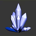 Blue Faceted Crystal Cluster With Sharp Edges And Glossy Surface On Dark Background