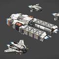 Sci Fi Spacecraft 3D Models With Various Designs Thrusters And Detailed Structures 3d model