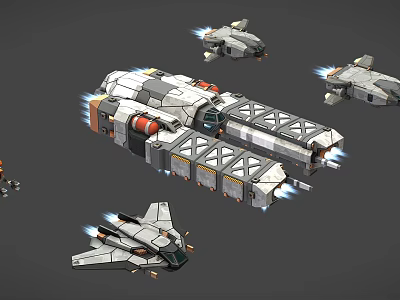 Spacecraft Spacecraft Spacecraft UFO Aircraft Space Warship 3d model