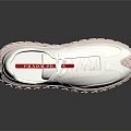 White Casual Sneakers With Red Accents And Thick Textured Sole For Modern Style