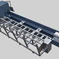 Automatic laser pipe cutting machine production line equipment 3d model