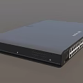 Black Industrial Network Switch With Multiple Ports And Rack Mount Design 3d model
