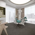 Modern Dental Clinic Interior With Treatment Chairs And Large Windows