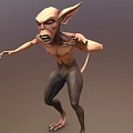 Fierce Game And Movie Character With Pointed Ears Red Eyes Tail And Claws